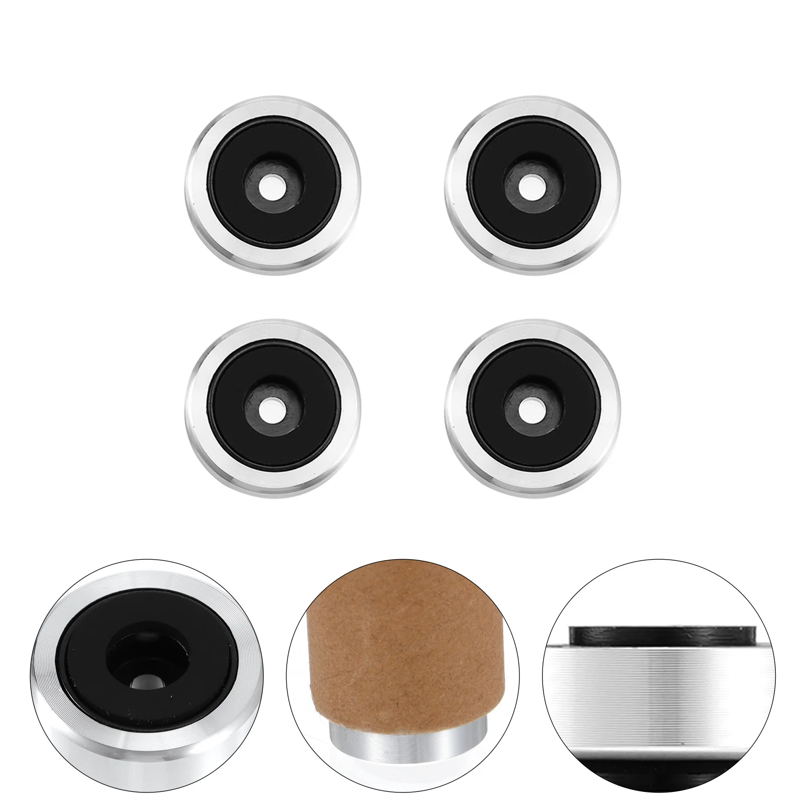 4 قطعة أقدام امتصاص الاهتزاز المتكلم للصدمات الألومنيوم البلاستيك ارتفاع قابل للتعديل مكبر للصوت الأثاث منصات العزلة