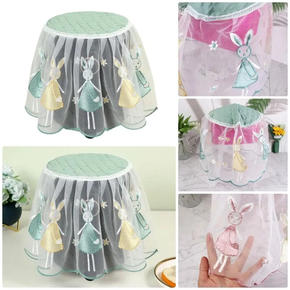 

1 шт., пылезащитный чехол для фритюрницы с мультяшным рисунком, полупрозрачный сетчатый защитный чехол из кружевной ткани с вышивкой, универсальный милый