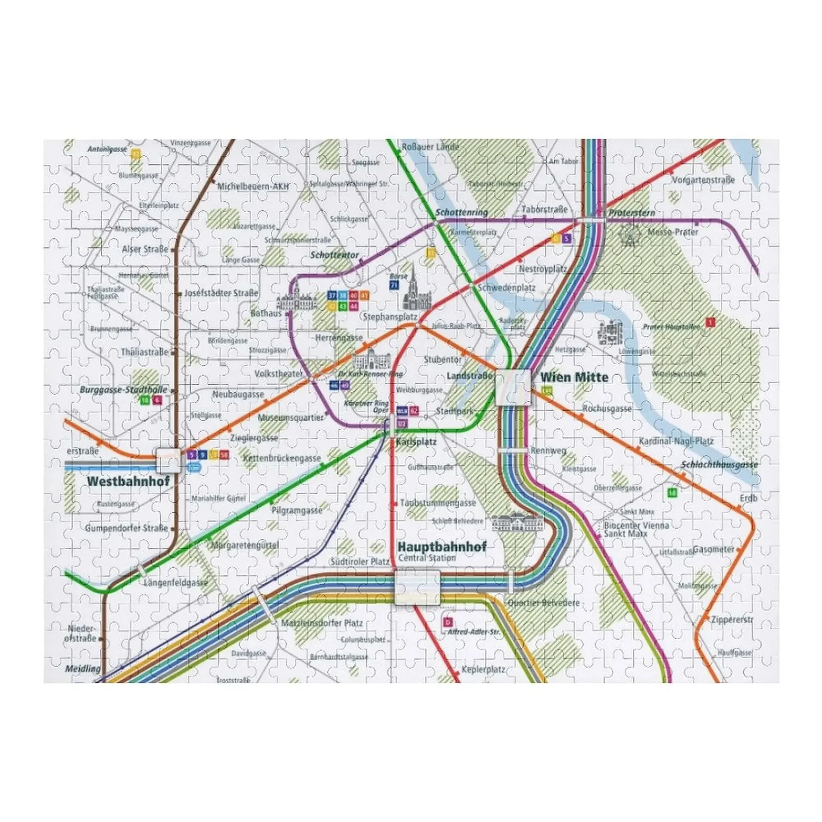 

Vienna City Rail Map Square Jigsaw Puzzle Photo Custom Custom Child Gift Custom Photo Puzzle