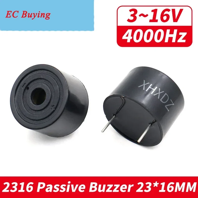 

5Pcs Passive 2316 AC Piezo Buzzer 2316 23*16mm 3~16V 4000Hz Mini Piezoelectric Buzzers 4KHz For Arduino DIY Electronic