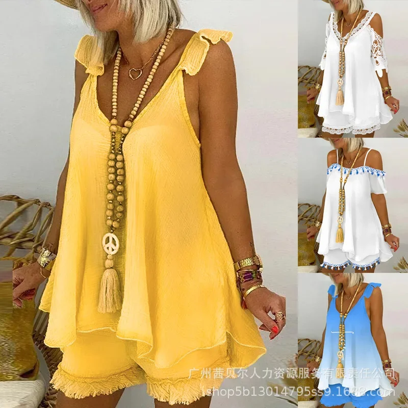 

Женская одежда, модные новые хлопковые и льняные свободные топы с высокой талией, шорты, летние сексуальные брюки