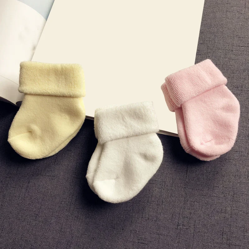 2Pair/lot New Baby and Children's Socks 0-1 Year Old Autumn/Winter Cotton Warm Boys and Girls' Baby Socks