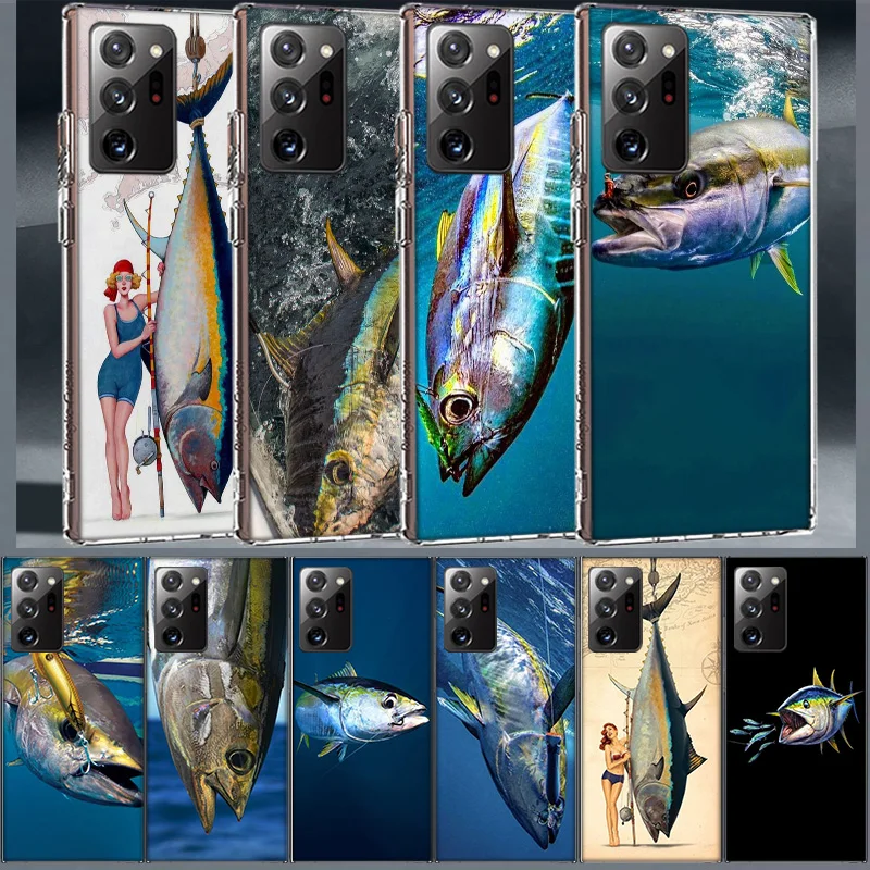 Ocean Sports Fishing for Tuna Coque For Samsung A55 A35 A25 A15 Phone A05S Note 20 Ultra 10 Lite 9 8 M52 M51 M32 M31 M30S M21