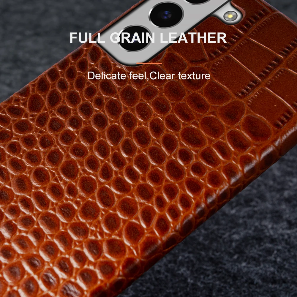 Genuine Leather Case for Samsung Galaxy S22 S23 S21 S20 Ultra Plus S10 Note 20 10 A53 Crocodile Pattern Phone Cover Back Shell