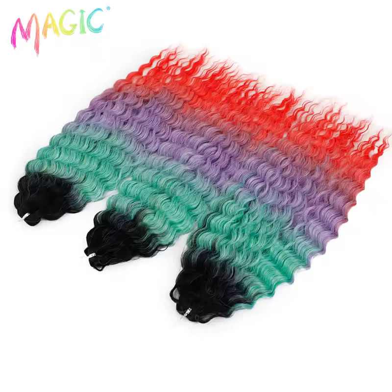 Magic Ariel Curl Hair Water Wave Twist Crochet Hair Synthetic Braid Hair Ombre Blonde 22 Inch Deep Wave Braiding Hair Extension - Image 76