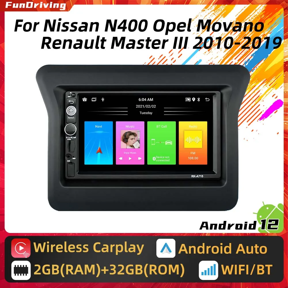 2 Din Android Stereo for Nissan N400 Opel Movano Renault Master III 3 2010 - 2019 7