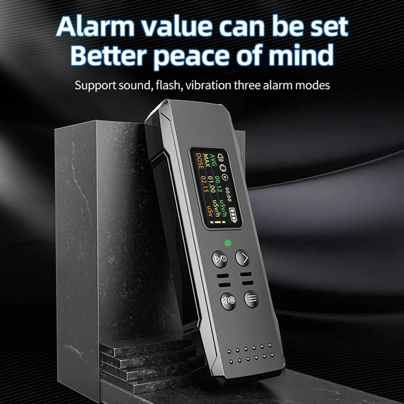 Nuclear Radiation  Geiger Counter X Γ Β Ray Personal Radiation Monitor Sound/Flash/Vibration Alarm-Black Easy To Use