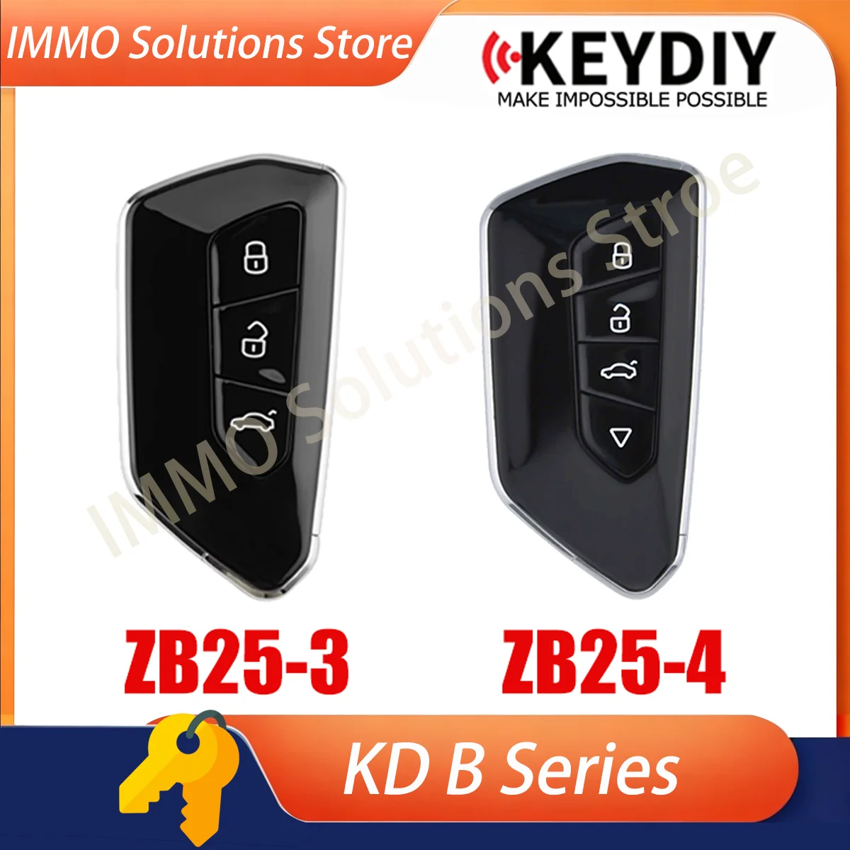 2PCS KEYDIY ZB25-3 ZB25-4 Smart Remote Key Compatible with VW MQB Jetta Bora Golf Passat Lavida Magotan Type