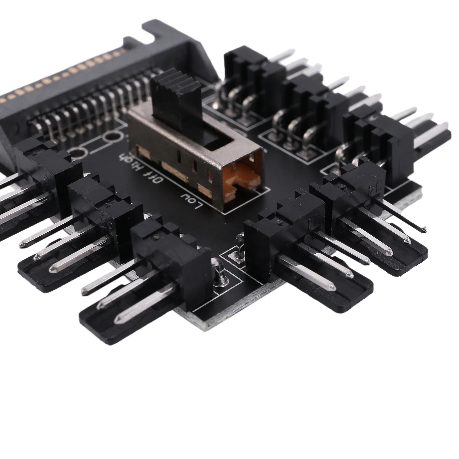 Multi Way Splitter Cooler Cooling Fan Hub PC Computer SATA 1 To 8 3Pin 12V Power Socket PCB Adapter XXM8