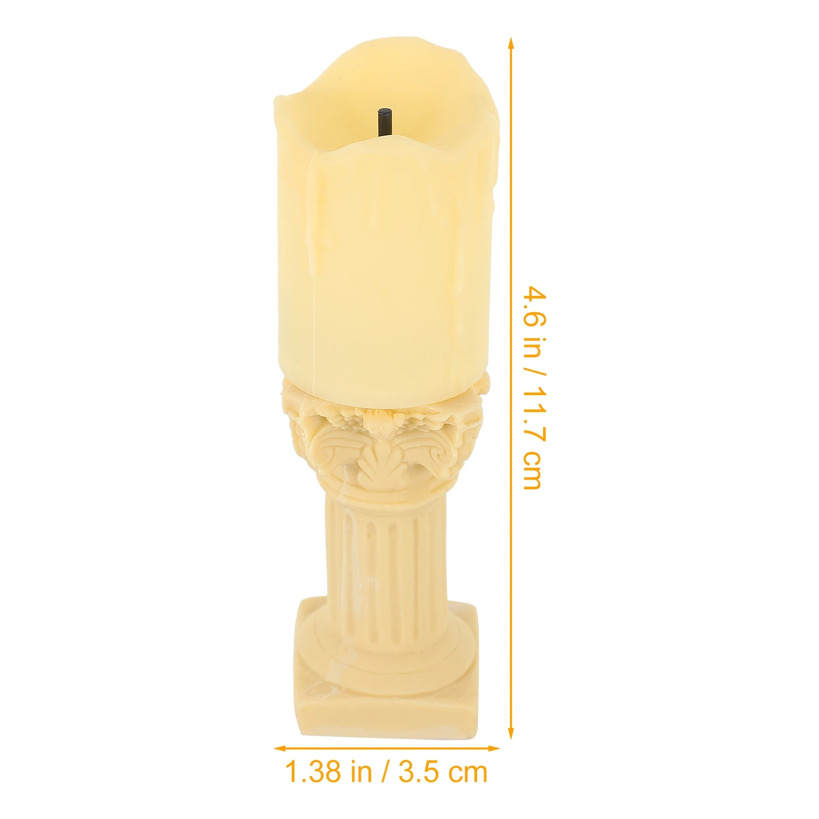 

2 set Roman Night Light Plaster Candlestick 2 Sets Beige Statue Vintage Tapered Rustic Holders Smokeless Flameless Decor Lamp