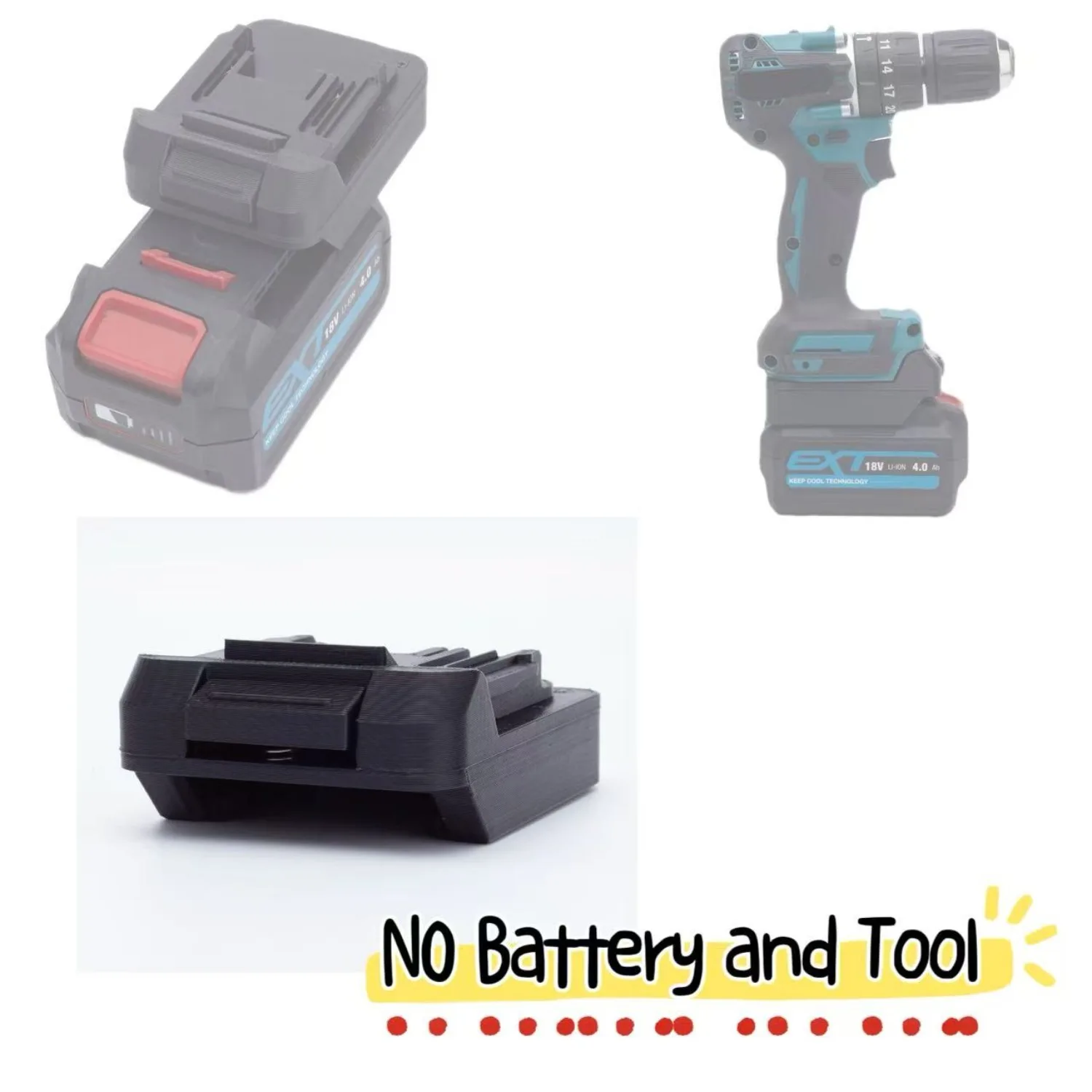 Portable 3D Printed Power Battery Adaptor, ERbauer EXT 18V Li-ion Battery Connector Fit Makita 18V BL Electric Tools Accessory