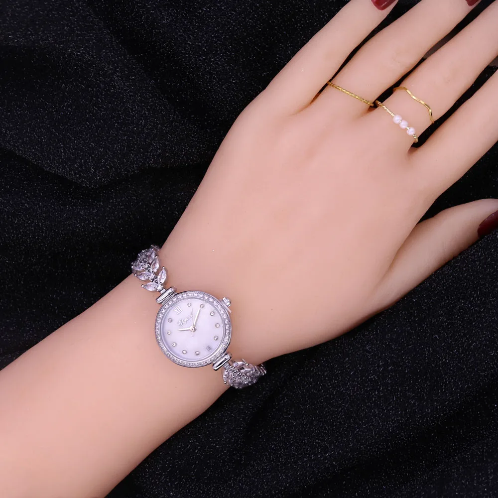 Royal Crown Women\'s Watch Japan Quartz Hours Fine Fashion Bracelet Jewelry Band Shell Luxury Rhinestones Girl Birthday Gift