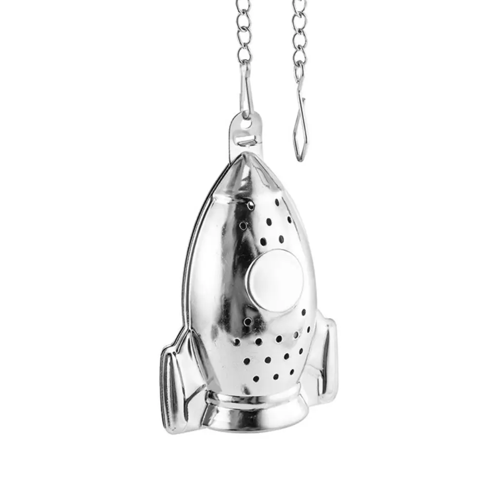 Stainless Steel Rocket Tea Infuser With Chain Fine Mesh Loose Leaf Tea Infuser Reusable Diffuser Function Spice Strainer