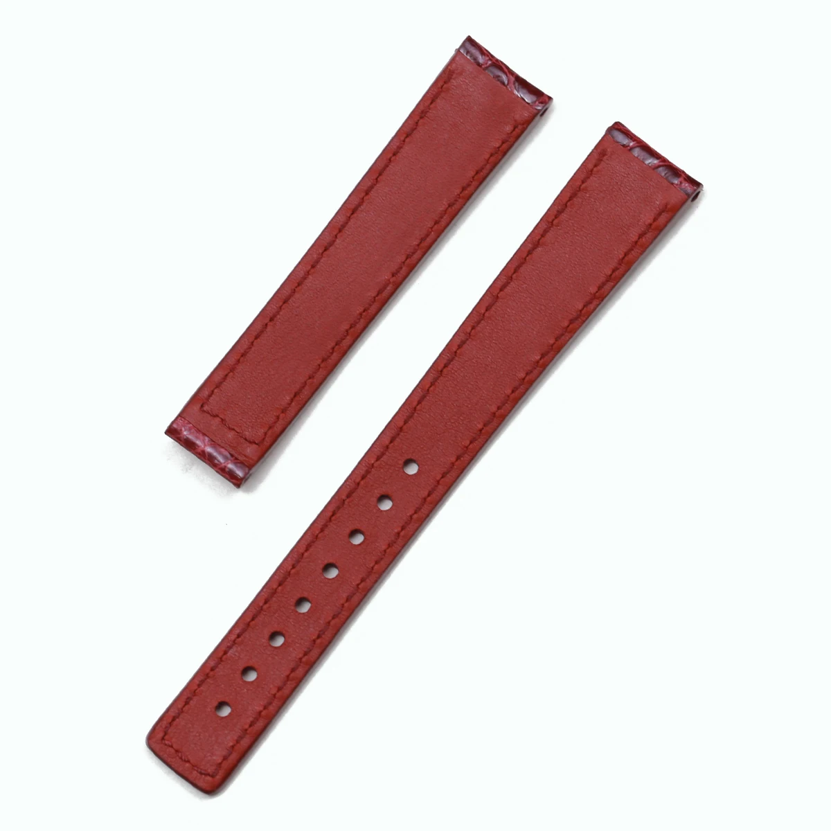 PESNO Suitable for SEIKO LUKIA Genuine Crocodile Leather Watch Band  Lady Watch Straps Accessrioes 15mm Dark Brown Red Wine