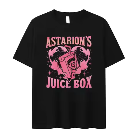 Funny Astarion Juice Box Pattern Tshirt for WomenRetro Fashion Aesthetic TshirtSummer Casual Extra Large T-shirt