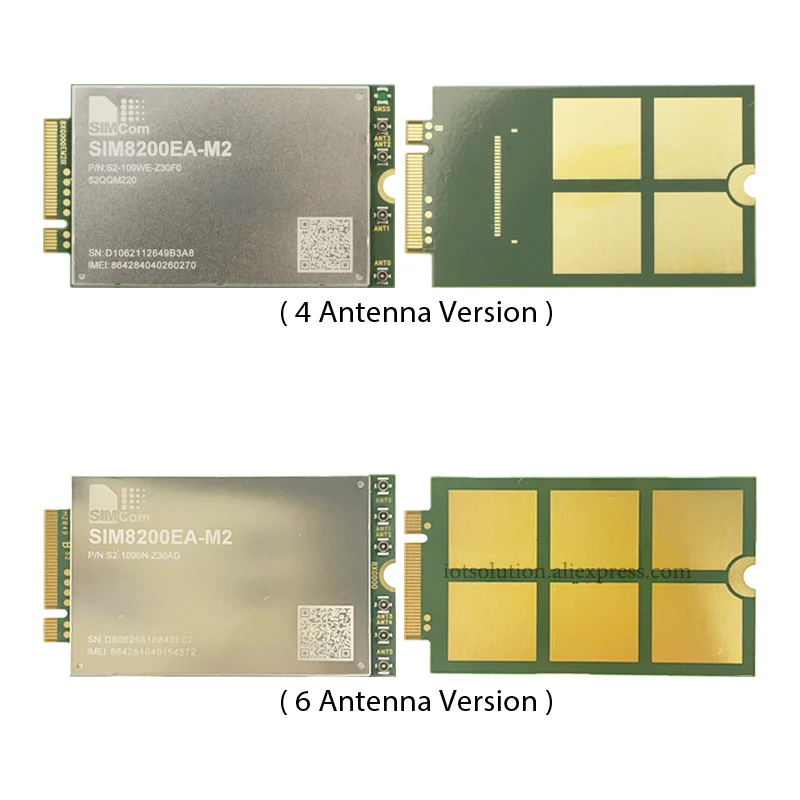 Módulo de comunicación inalámbrica, versión RF, 4Gbps/500Mbps, 4/6 antenas, 5G, SIMCom, SIM8200EA-M2, SIM8200EA
