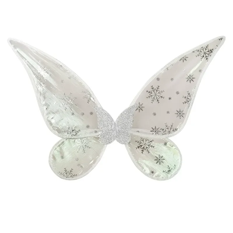 Christmas Snowflake Butterfly Fairy Symphony Shining Angel Wings Suit Stage Performance Play Props Costume for Kids Girls