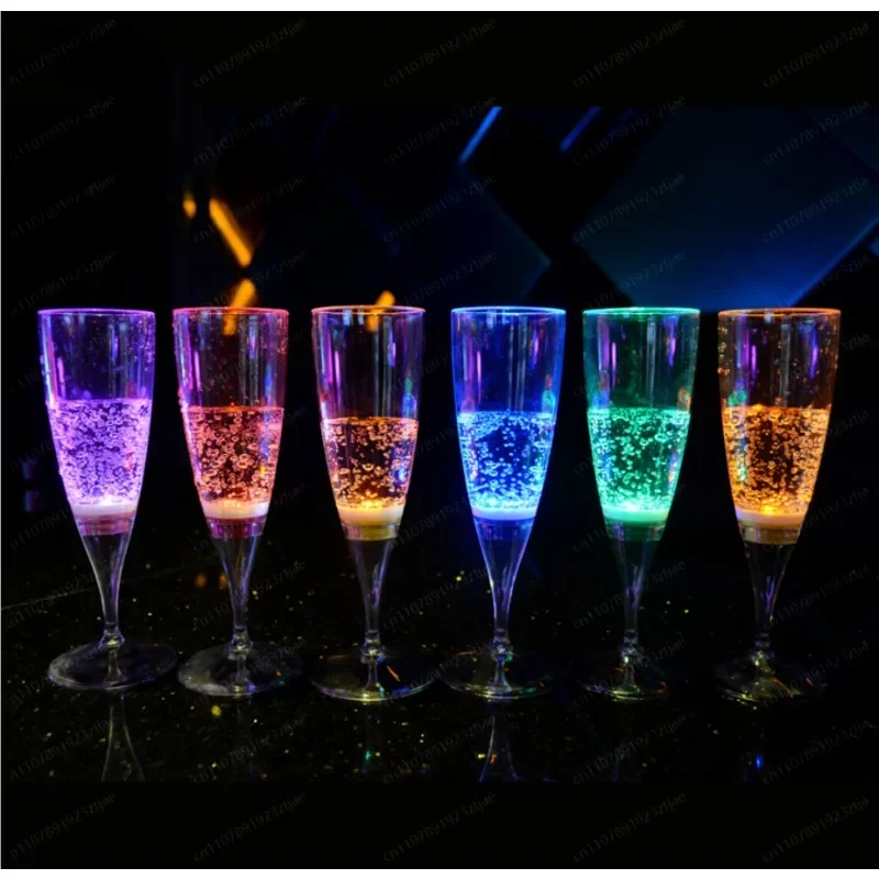 6Pcs LED Light Up Wine Glasses, Color Changing Atmosphere Cup Gift Set for Christmas Birthday Housewarming