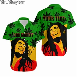 BOB MARLEY REGGAE HAWAIIAN SHIRT STYLE 3D Beach Hawaii Shirt Summer Short Sleeve Shirt Streetwear Oversized 5XL Chemise Homme-11