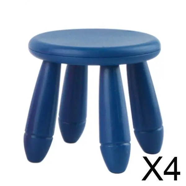 Accesorios en Miniatura para Casa de Muñecas, Juego de Sillas Azul Oscuro de Plástico, Escala 1:12, para Decoración de Casa de Muñecas