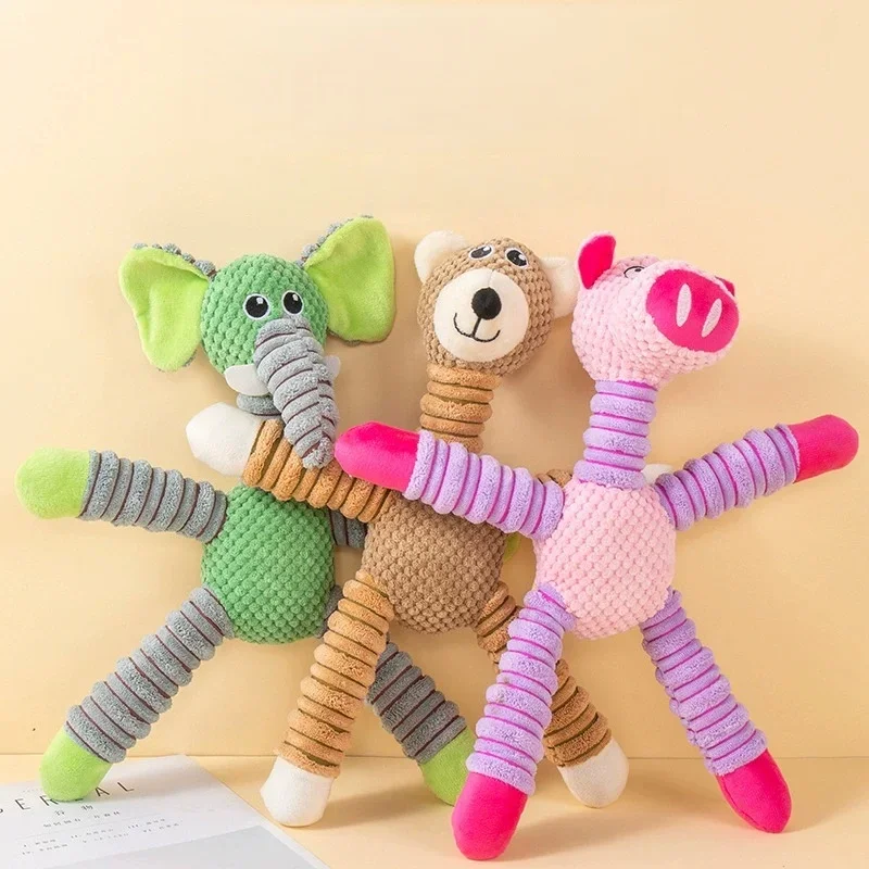 

Плюшевая игрушка для собак, милая мягкая игрушка, подходит для маленьких и средних собак, игрушка для жевания, интерактивный компаньон, снимает тревогу.