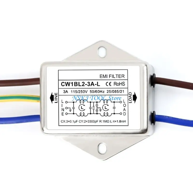 L8RC Filter Single Phase 250V Electromagnetic Interferences Suppressors for Continuous and Intermittent Disturbances