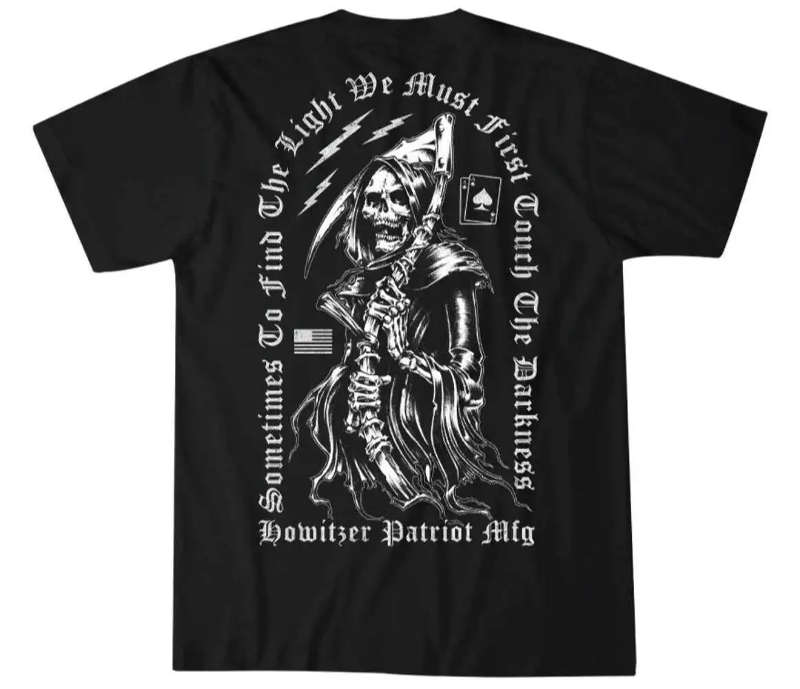 Find The Light Military Grunt Vintage Grim Reaper T-Shirt 100% Cotton O-Neck Short Sleeve Summer Casual Mens T-shirt Streetwear