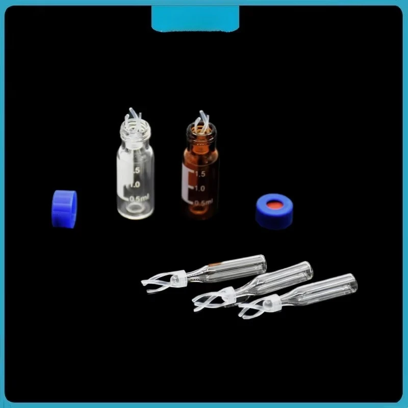 

100pcs/lot 250ul Plastic with support Chromatographic-vial Insert Pipe Inserts for 1.5 ml HPLC vials