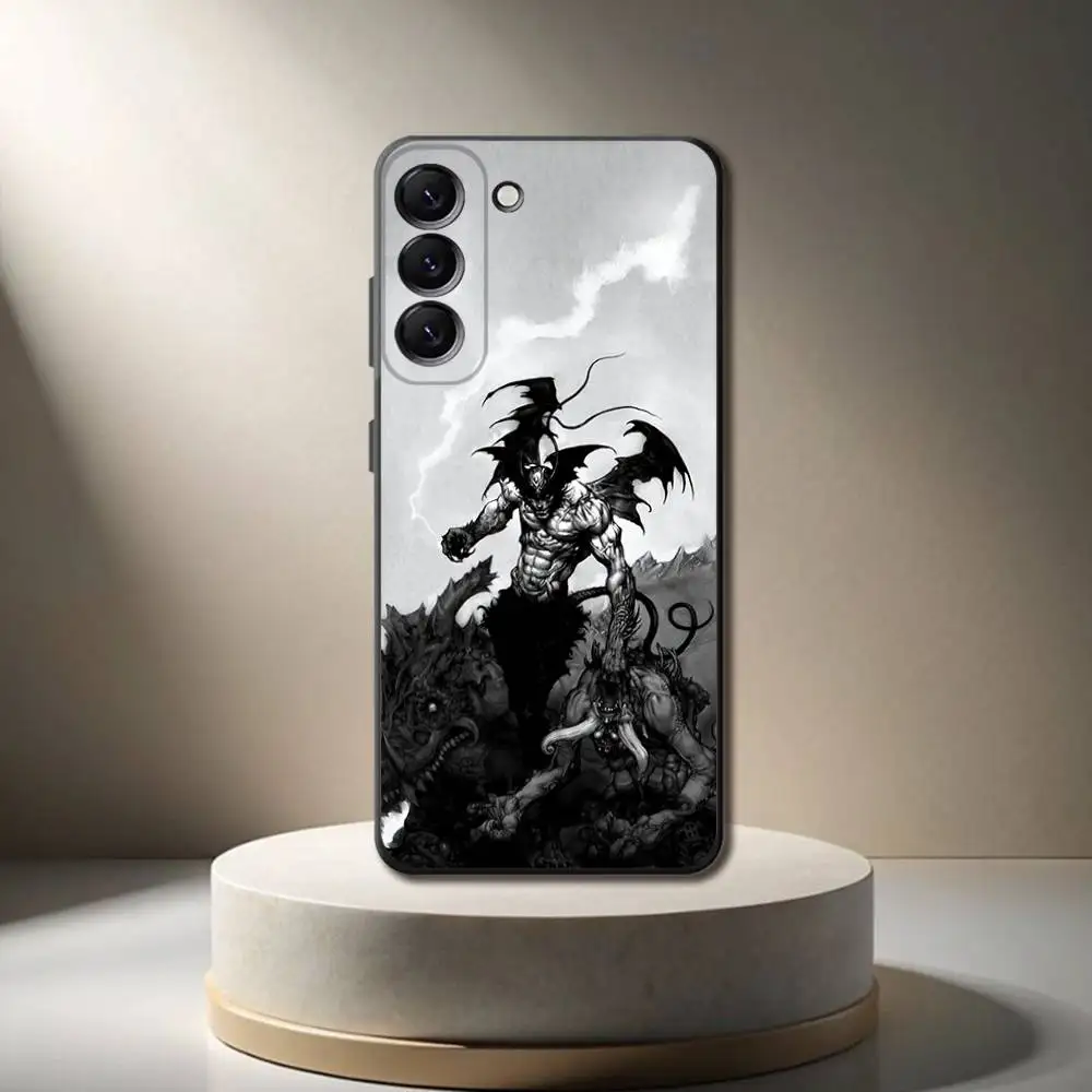 DEVILMAN C-Crybaby Funda de teléfono para Samsung Galaxy A 73,72,51,53,52,71,22,5G,Note,J7,8,9 Funda negra suave