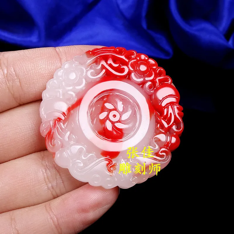 Hetian Jade Bloodstone Pendant Chicken Blood Pendant Jade Pendant