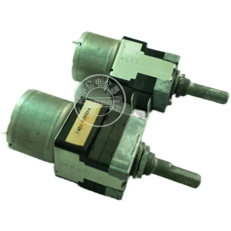 Alps RK168748T 50KBX4 quadruple motor potentiometer with 25MMF handle without tap