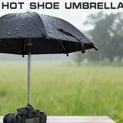 Paraguas negro para cámara Dslr, soporte lluvioso para cámara fotográfica general