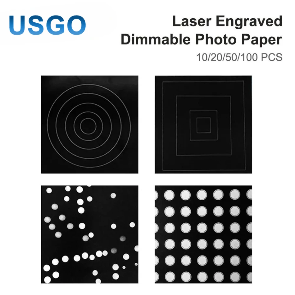Laser Spot Diameter Adjust Test Photographic Paper Focusing Paper Black Dimming Paper for Laser Engraving and Cutting Machine
