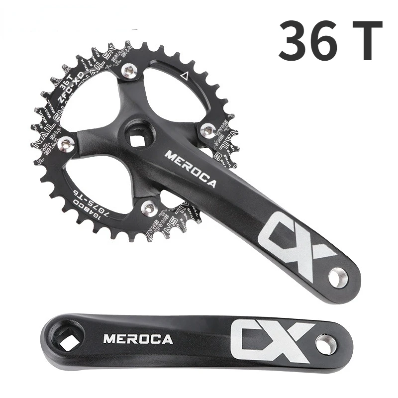 CX Square Hole MTB Cranks 104bcd Aluminum Alloy Mountain Bike Square Crankset 170mm Single Chainring 32/34/36/38/40/42T