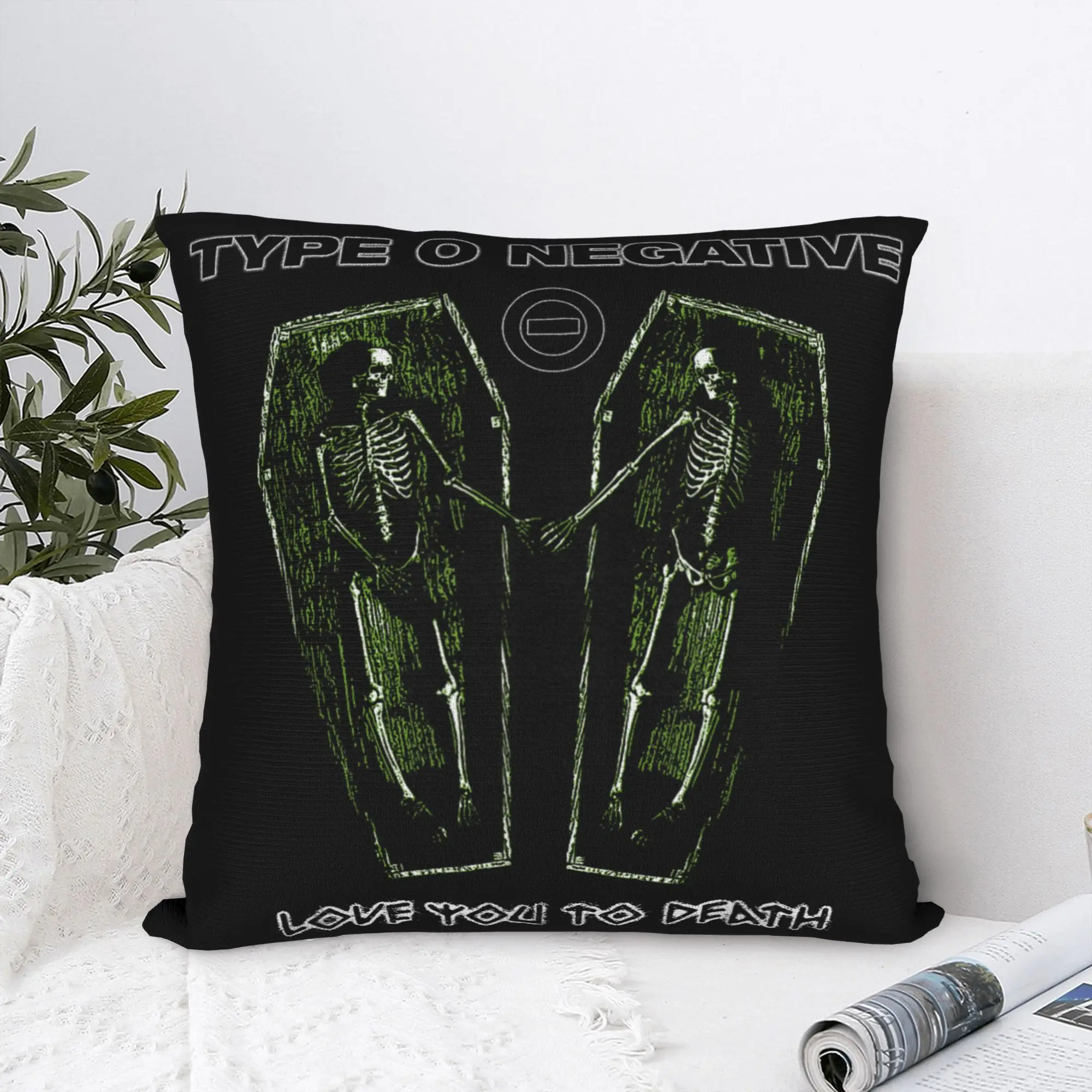Type O Negative Love You To Death Pillowcase Printed Cushion Cover Decor Band Music Album Throw Pillow Case Cover Home 45*45cm