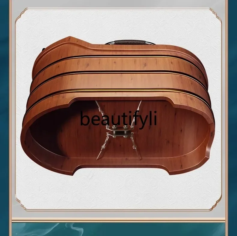 

SS Cedar wood bath bucket adult whole body household solid wood armrest bath tank basin