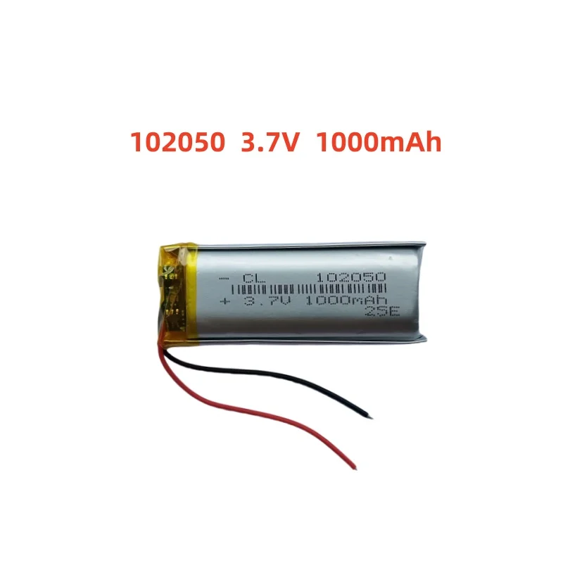 

3.7V 1000mAh Li-Polymer Replacement Li Lipo Battery 102050 JST 2Pin 1.0/1.25/1.5/2.0/2.54mm Connector For GPS Camera LED