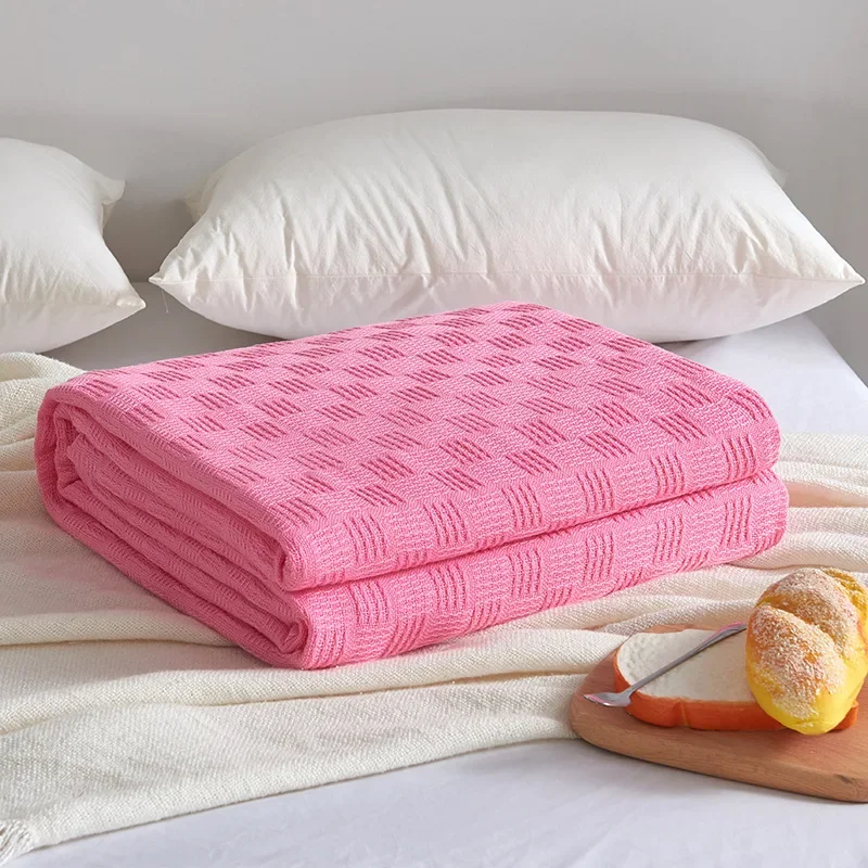 

2025 New Class A cotton gauze knitted blanket, towel quilt, office lunch break blanket, sofa towel, single-layer thread blanket