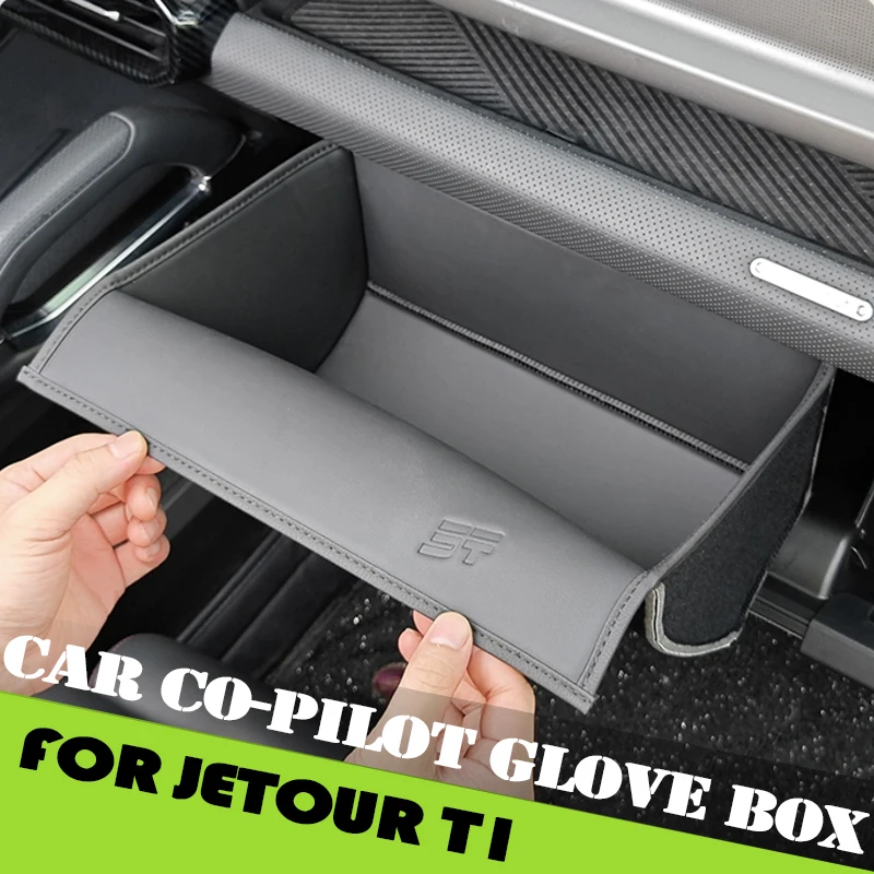 New Auto Co-pilot Glove Box Fit For Jetour Shanhai T1 2024 2025 Modified Storage Bag Leather Storage Bag Car Interior Accessorie
