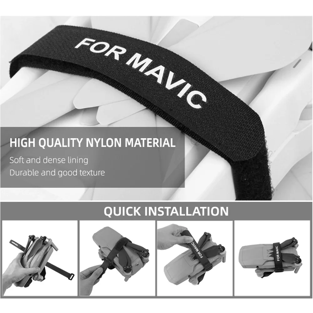 1Pair UAV Propeller Fixing Tape Straps Drone Blade Stabilizer Ties Belt Holder for DJI Mavic Air 2/ Mini/ 2/ Pro/ Fimi X8SE