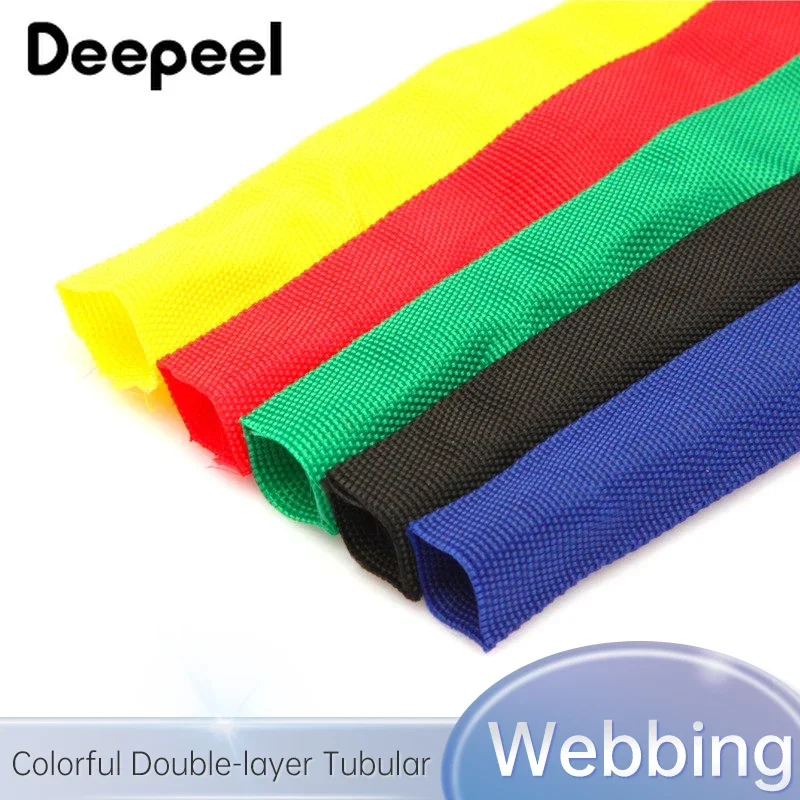 

10Meters 30mm Colorful Double-layer Webbing Tape Tubular Polyester Hollow Ribbon Bag Strap Handbag Garment Sewing Accessories