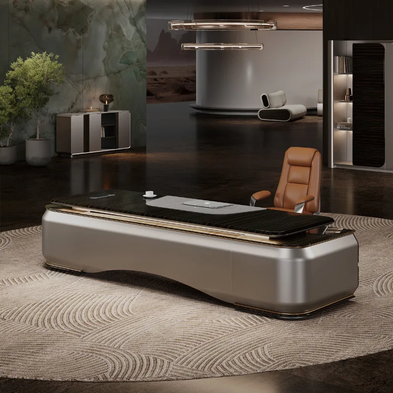 Lunch Modern Drawers Office Desk Aesthetic Big Luxury Executive Office Desk Laptop Black Craft Escritorio Oficina Furniture