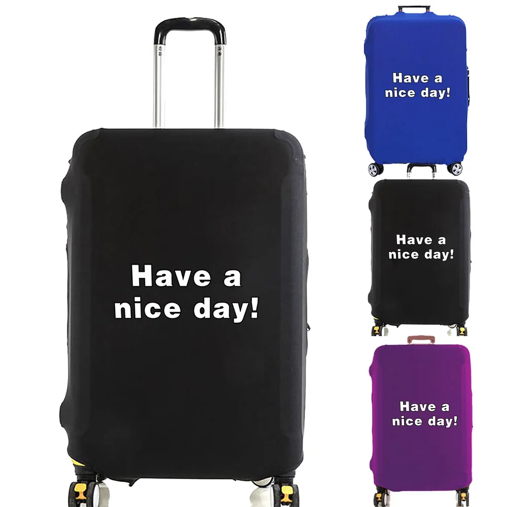 Luggage Cover Suitcase Protector Have A Nice Day Letter Print Thicker Elastic Dust Covered 18-32 Inch Trolley Travel Accessories