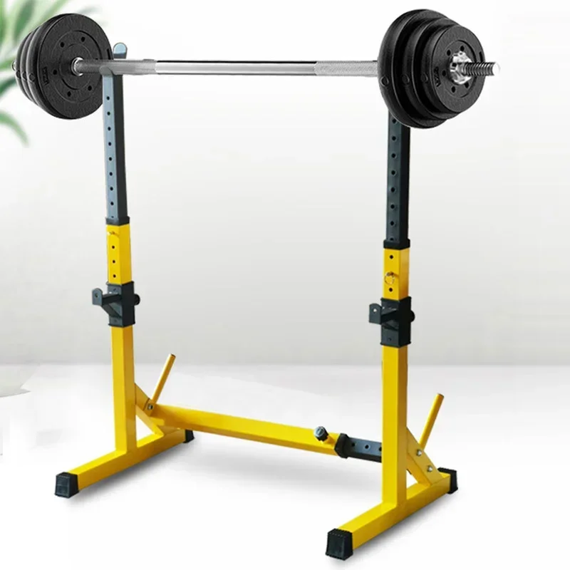 One-Piece Barbell Squat Rack Stand Steel Barbell Stand Weight Lifting Adjustable Height Barbell Frame Indoor Fitness Equipment