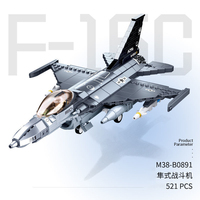 521pcs Military Series Fighter Plane Assembly Building Blocks Model Children's Educational Toys For Christmas Gifts