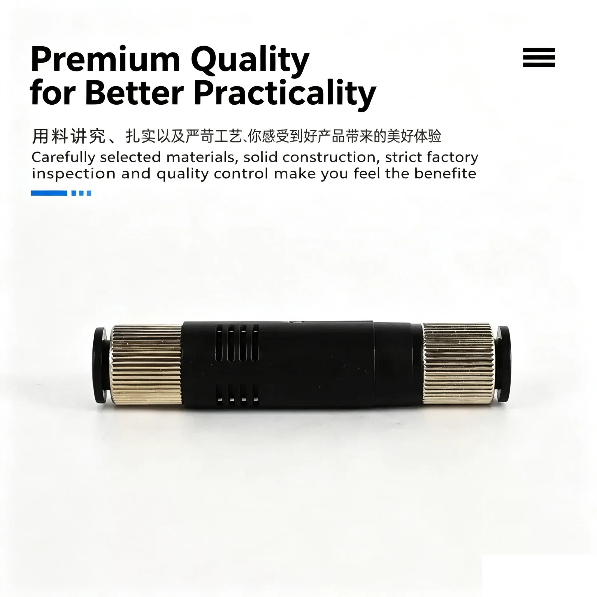 Precision Vacuum Generator Straight Intermediate Quick Connector 1/8 Thread for 4/6/8mm Tubes VML/VMD Industrial Use