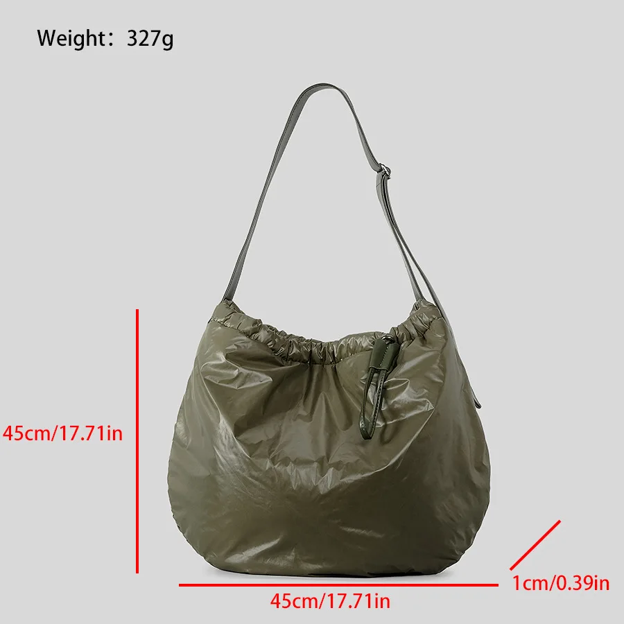 Imagem -06 - Bolsa de Ombro Redonda Acolchoada para Mulheres Bolsas de Nylon para Baixo Algodão Crossbody Bolsas Grandes Hobos Designer de Moda Grandes