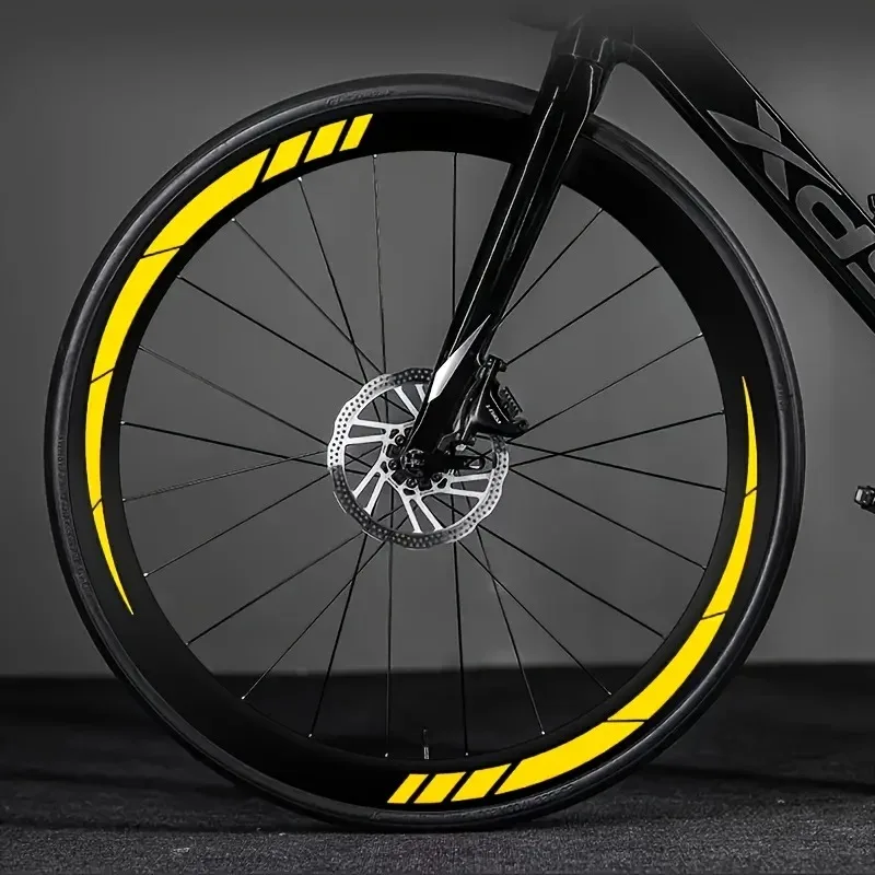 8, sepeda jalan raya reflektif dengan hiasan roda, stiker reflektif DIY modifikasi roda pisau sepeda