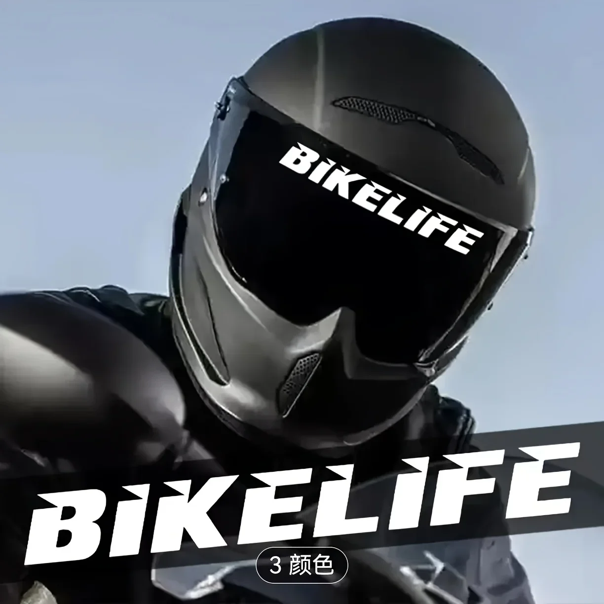 BikerLife Motorcycle Sticker 1PC Waterproof Durable Vinyl Decal for Tank Scratch Cover Self-Adhesive Riding Quote Decor