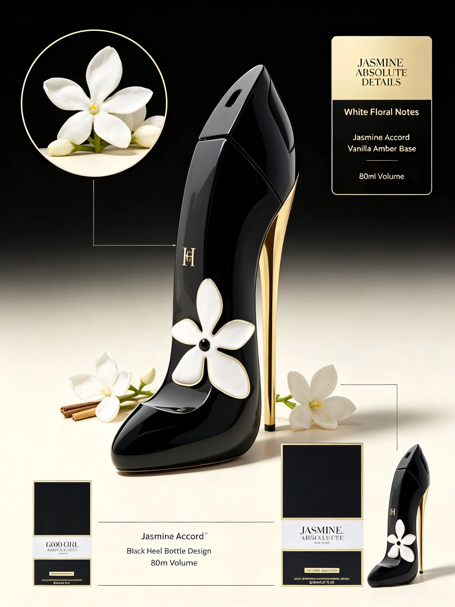 Carolina Herrera Good Girl Jasmine Absolute EDP for Women, 2.7 fl oz/80ml, 1 Bottle, Jasmine White Floral Vanilla Amber Long Lasting Perfume, Birthday Gift for Her, Fall, Halloween, Thanksgiving, Black Friday, Christmas, New Year Gift view 7
